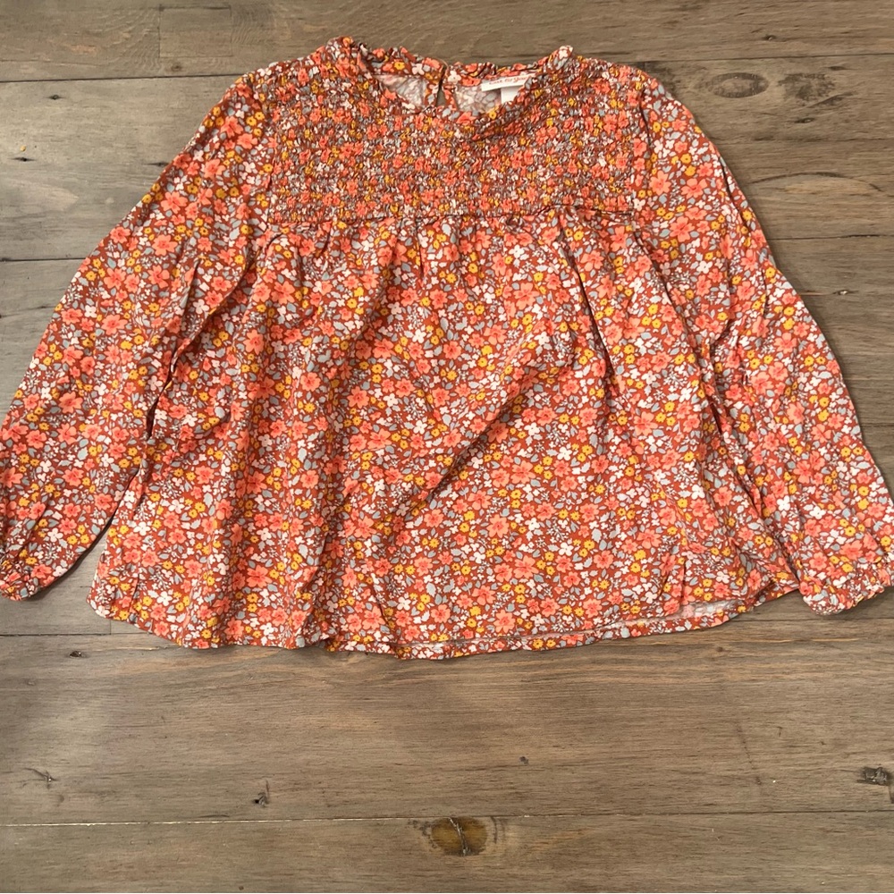 Cat & Jack Floral Smocked Shirt Size 4/5.
